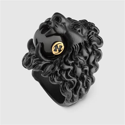 gucci ring lion|gucci lion ring with pearl.